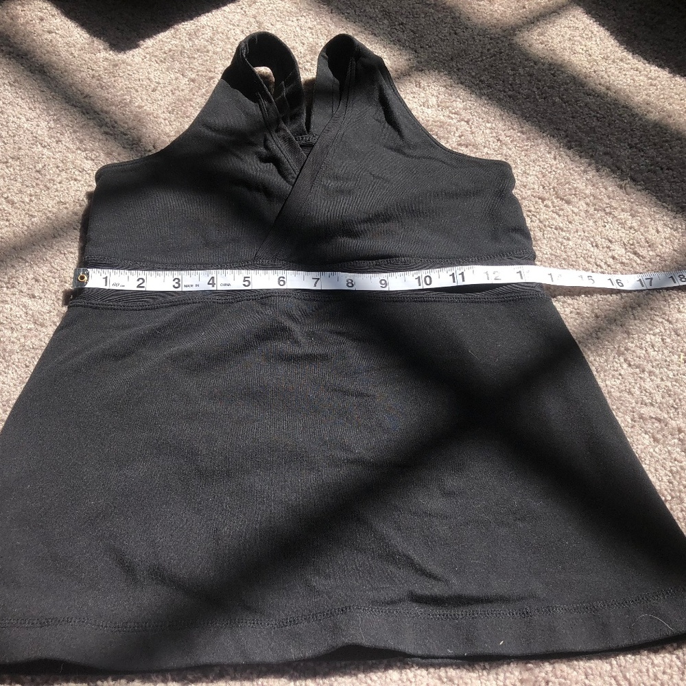 Lululemon deep V tank top black mesh sports